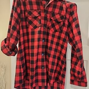 Zeagoo Red and Black Checkered Shirt